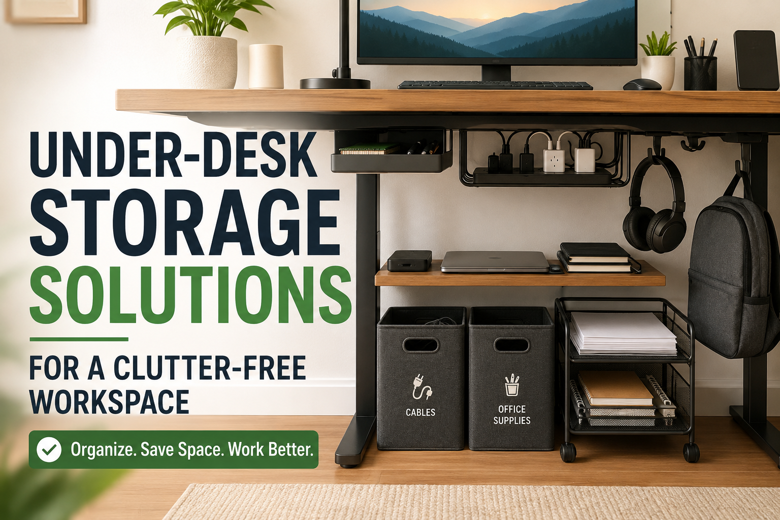 Under-Desk Storage Solutions for a Clutter-Free Workspace