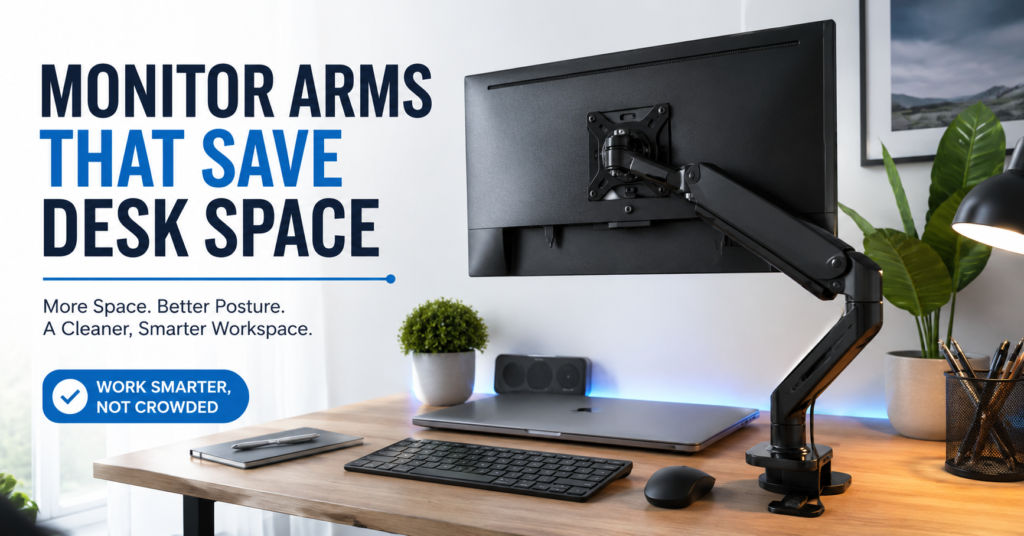 Monitor Arms That Save Desk Space